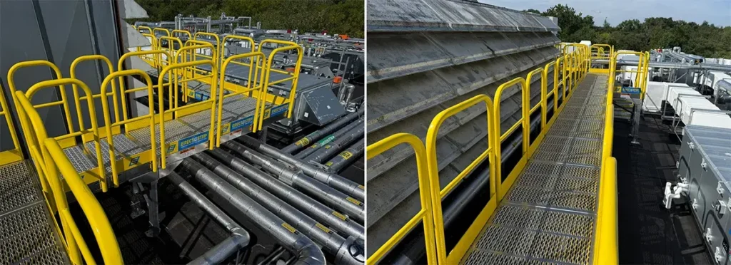 Pharmaceutical rooftop crossover stair installation banner