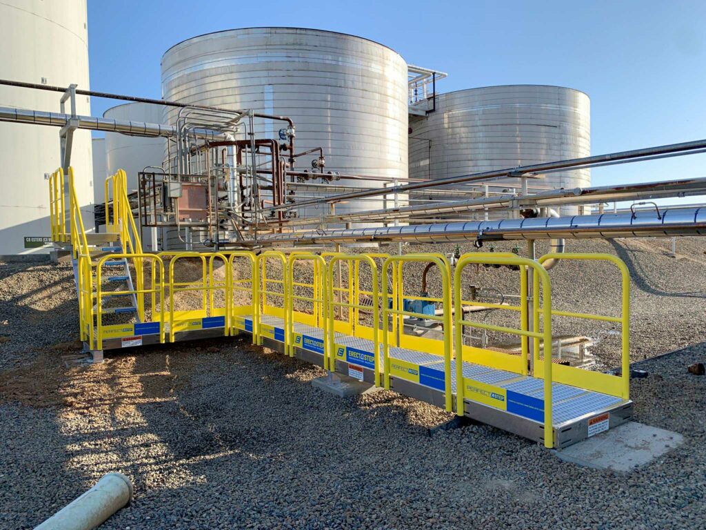 Access stairs for tank farm