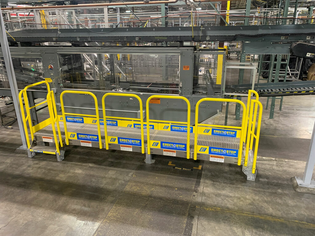 Bottling conveyor work platform at a winery in Sonoma