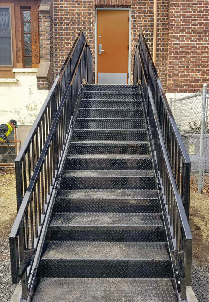 Commercial Stair from ErectaStep, for an exterior fire door exit