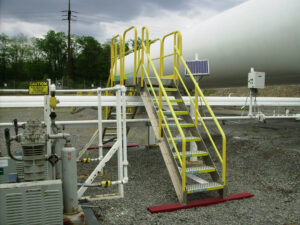 Erectastep 8 step crossover over industrial pipe - ErectaStep