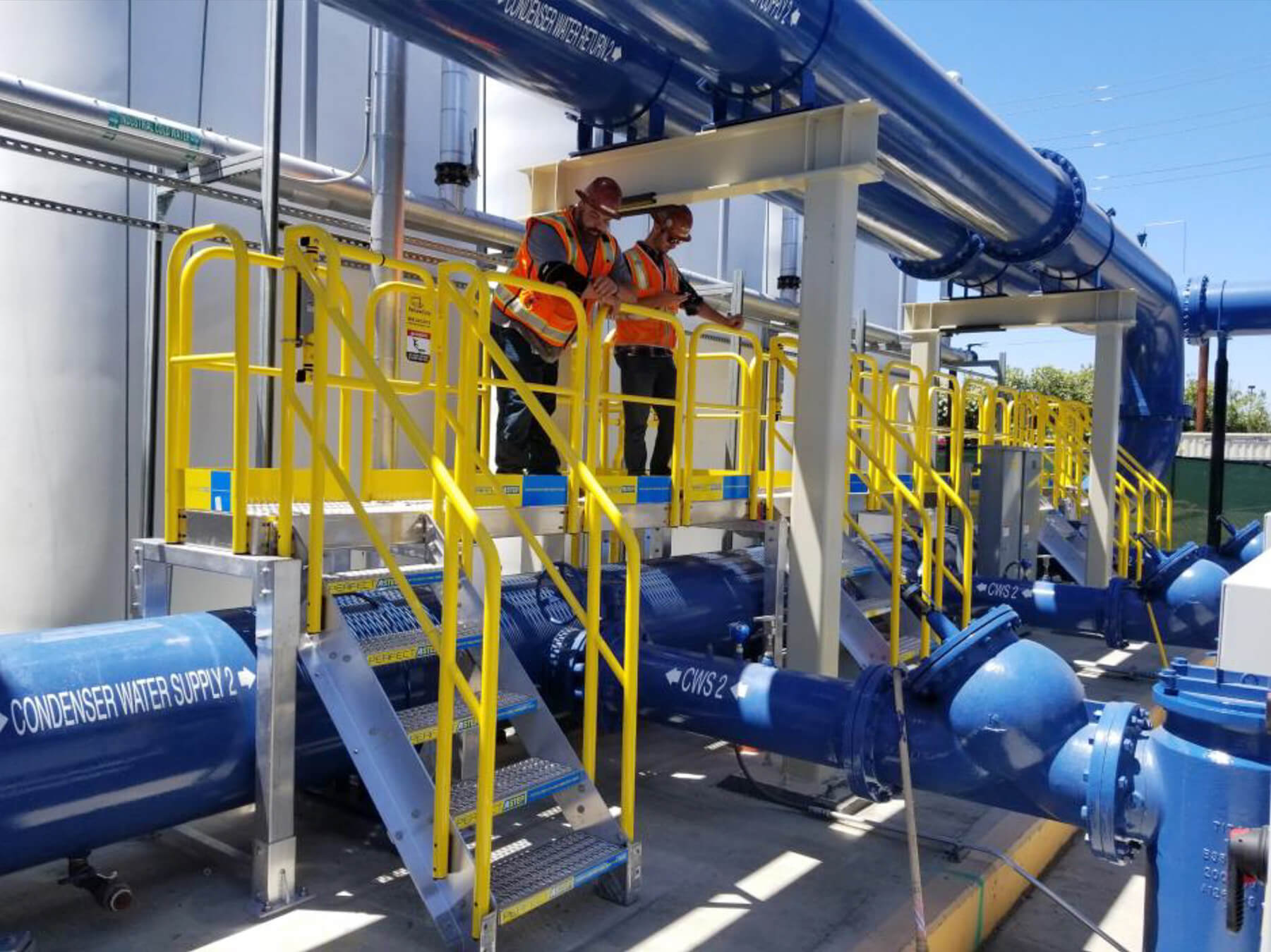 Erectastep TrueBeck Construction Chiller Plant 30ft Pipe industrial Access platform