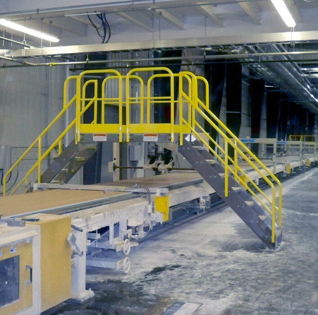 Erectastep certainteed crossover stairs in manufacturing plant