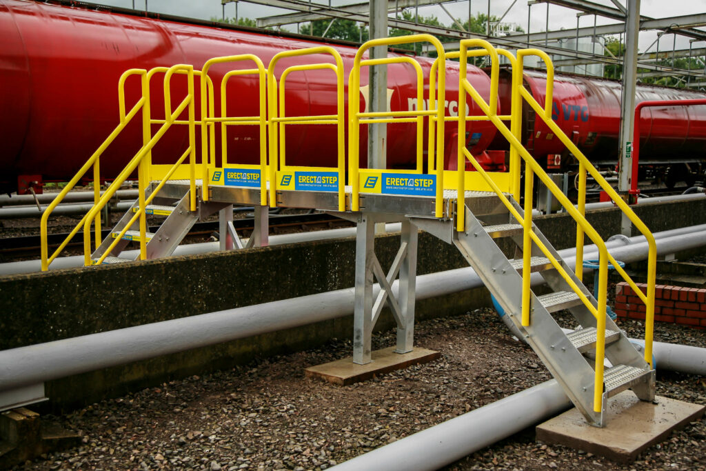 Metal Crossover Stairs for Pipeline Installation