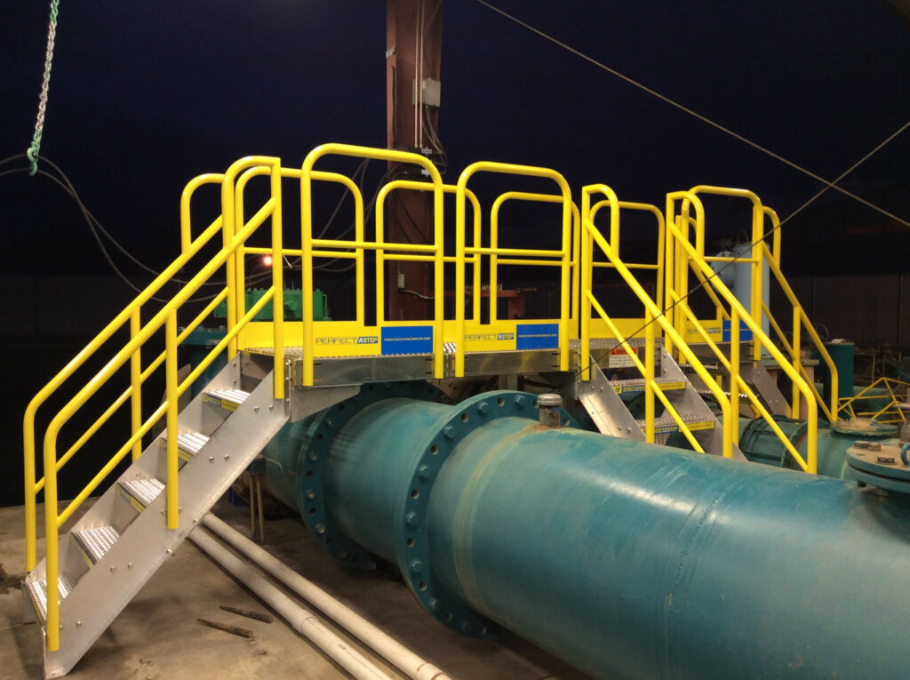 Erectastep industrial crossover platform in Porterville