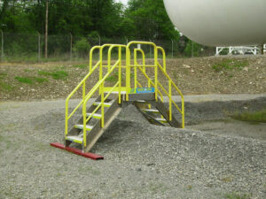 Erectastep crossover stairs over gravel berm