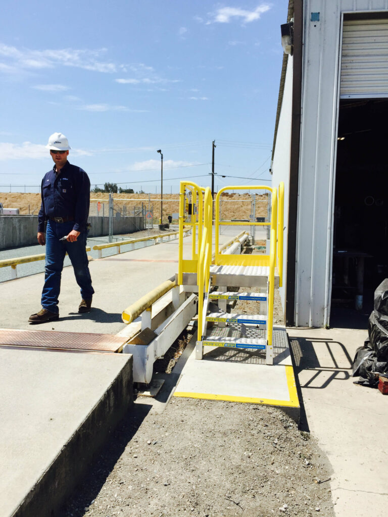 Erectastep stairs into building at NuStar