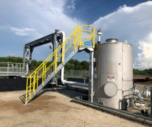 ErectaStep's 14 stair unit access storage tank at a Kinder Morgan facility