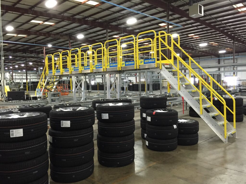 OSHA Compliant Stairs at Tire Distribution Center