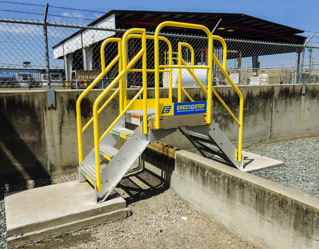 Erectastep Cement berm industrial Crossover stairs at NuStar