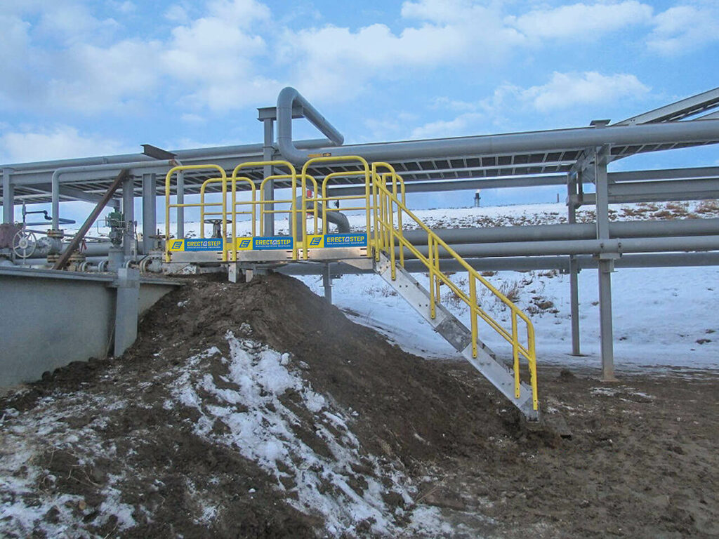 Pembina Alberta Industrial stairs earth berm crossover maintainance access unit