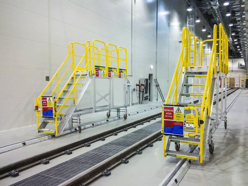 Two Mobile Rolling Stair Platforms for Dubai Tram