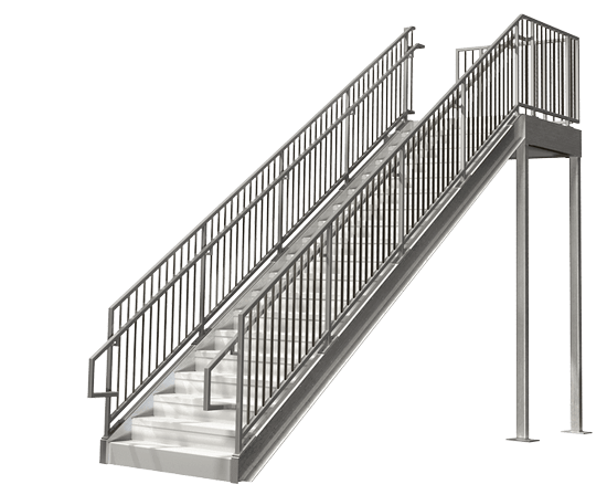 Commercial Mezzanine Metal Stairs