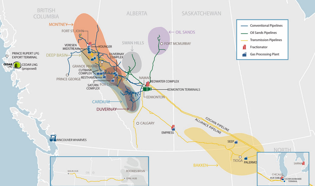 Network of pipelines by Pembina