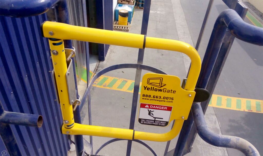 Yellowgate Swing Gate installed on caged ladder