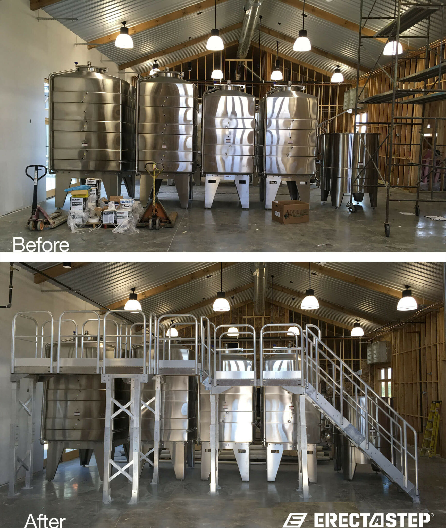 Michael Angelo's Winery Metal Access Catwalk and Stairs | ErectaStep