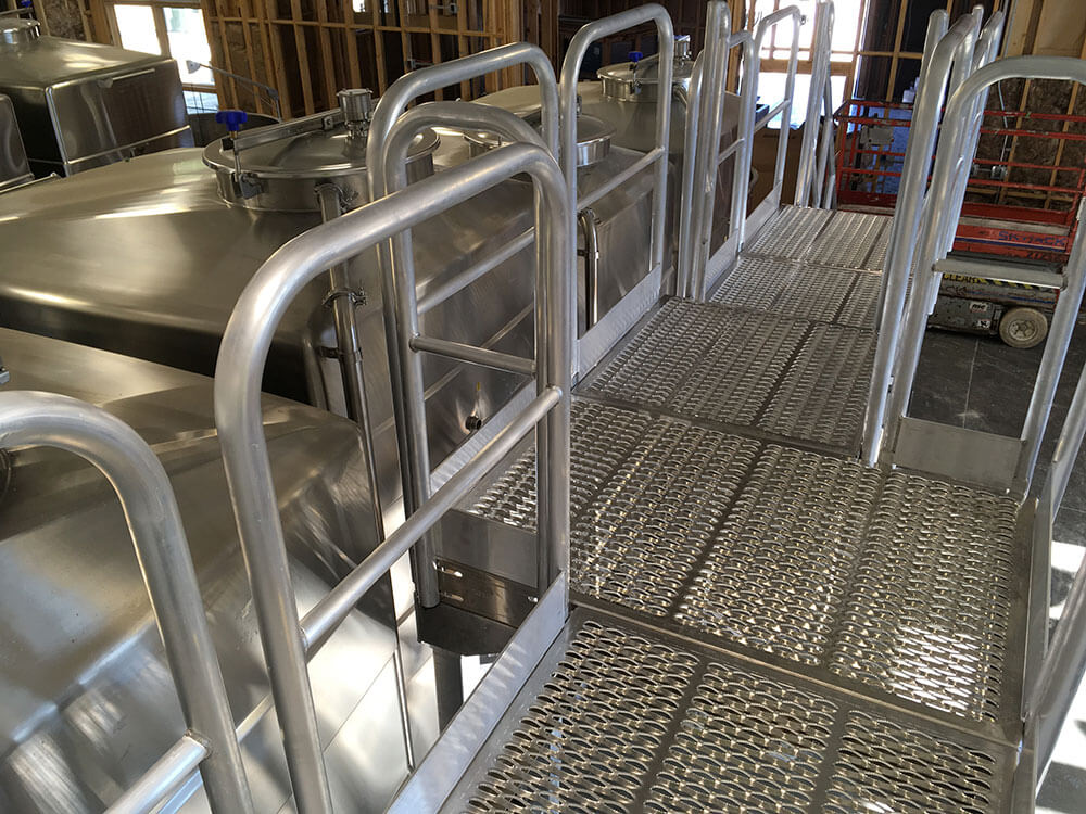 Custom Metal Access Platform for Winery