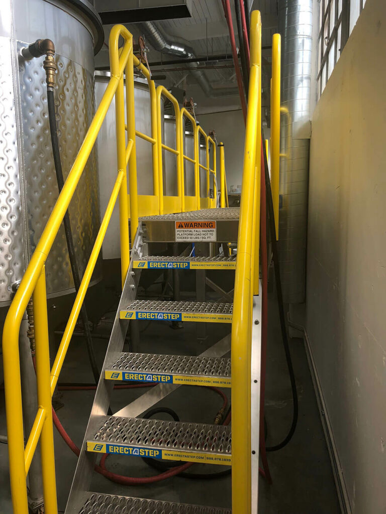 5 Step Metal Stairs With Aluminum Handrails for Tank Access at Portland Distillery