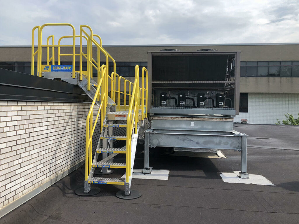 Metal Stairs with Handrails for Rooftop Access