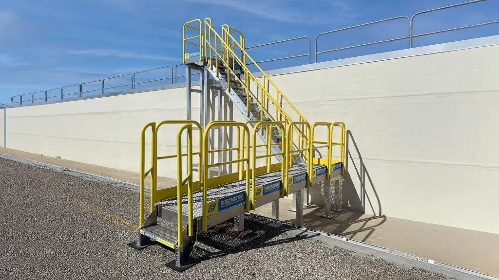 Rooftop access stair installation Irving, TX