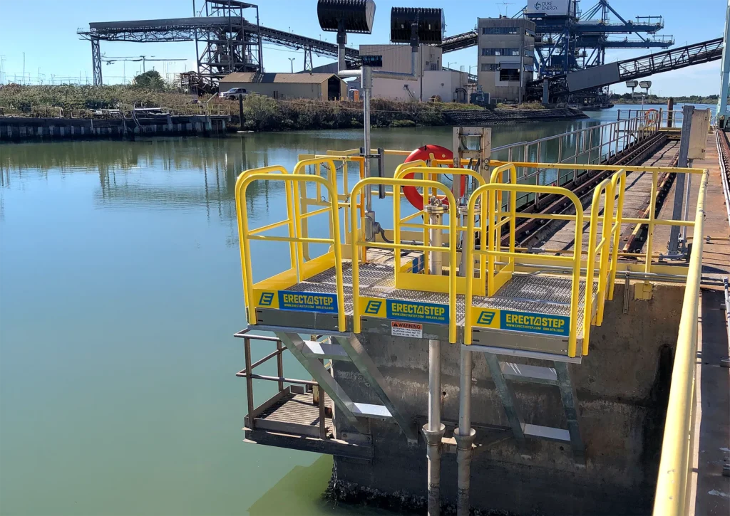 Cantilevered platform accessing PH metering sensor