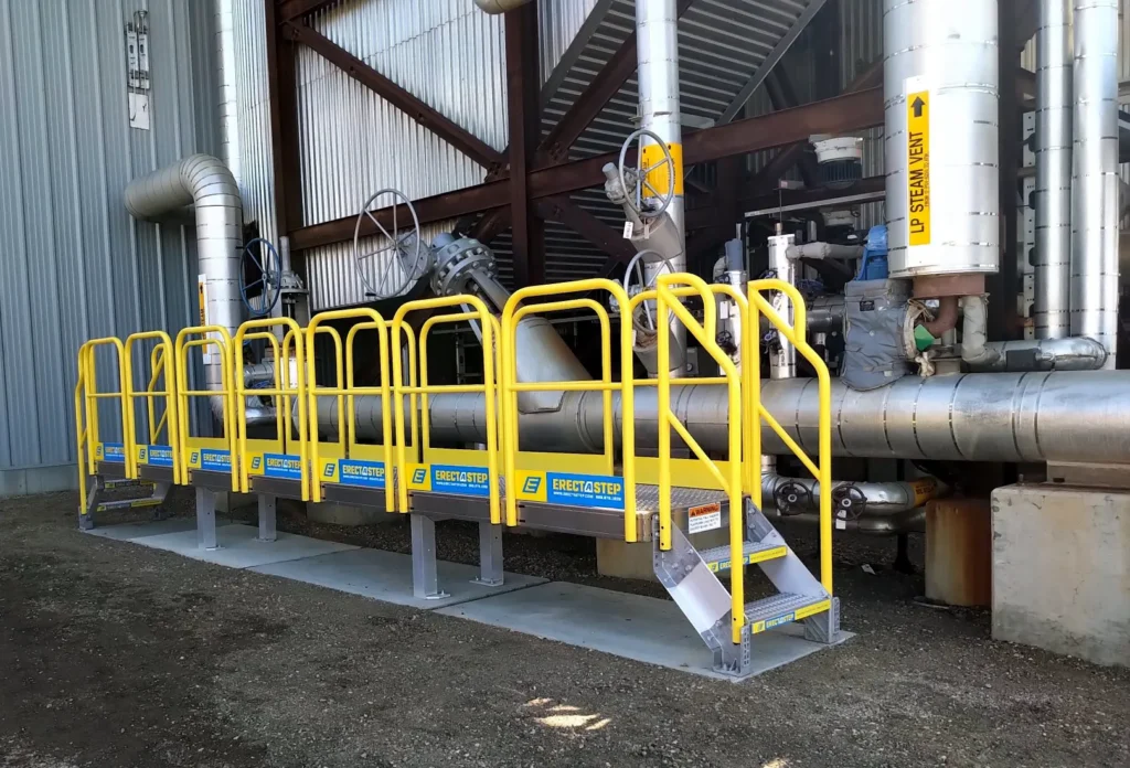 Catwalk accessing multiple LP steam vent valves