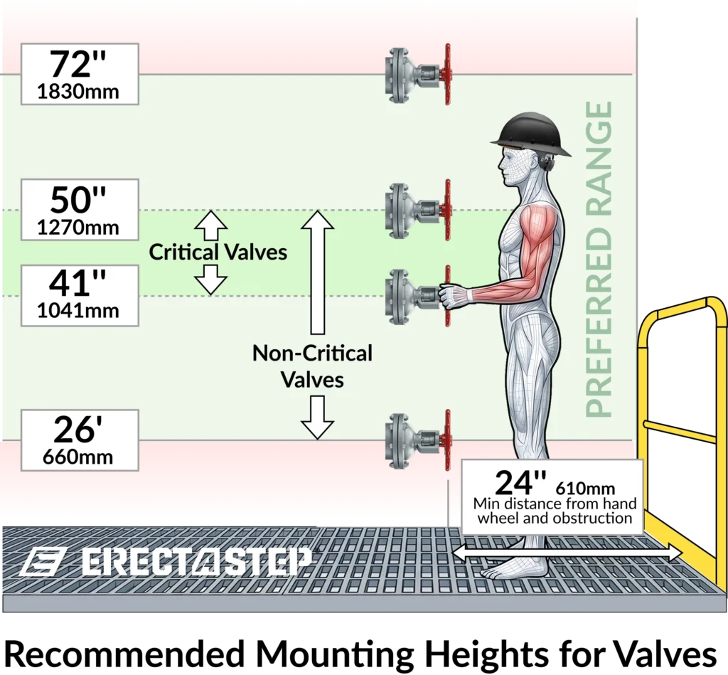 Recommended Mounting Heights Valves