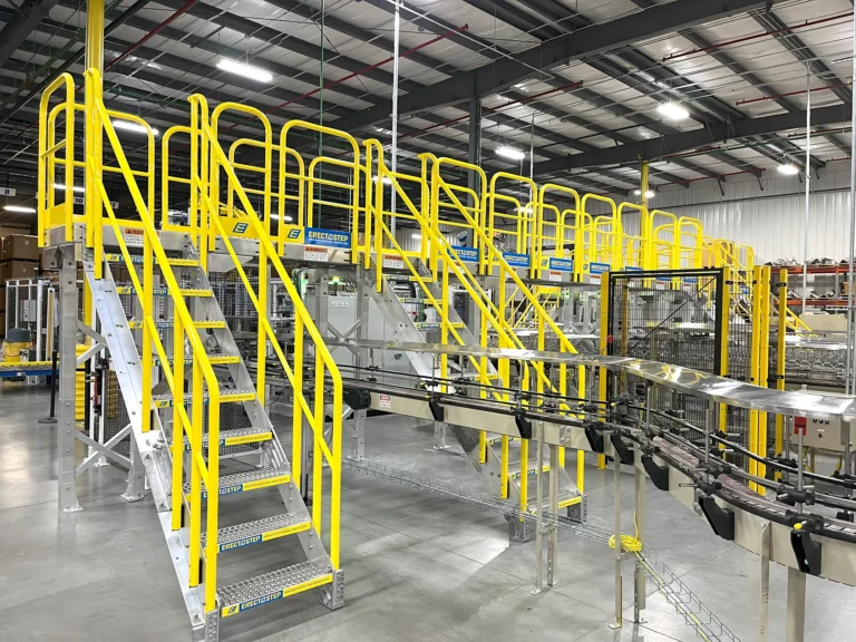 Ring Container Technologies Improves Conveyor Access With ErectaStep Crossover Stairs